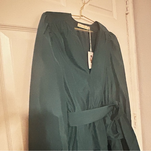 NWT Marie Oliver mini Umbra taffeta dress in pond size L - Picture 9 of 9